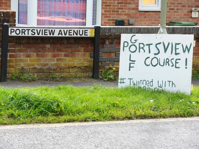There have been signs referring to golf popping up down Portsview Avenue in Portchester, after residents have become angry with the amount of potholes in the road.

Picture: Sarah Standing (080424-7125)