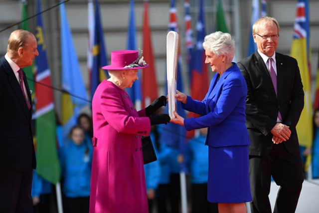 Flashback - The Queen  starts the countdown to the 2018 Commonwealth Games in Australia, launching the baton relay at Buckingham Palace in March 2017. She handed the baton to two-time Olympic champion cyclist Anna Meares ahead of a relay spanning 388 days, 71 countries and more than 200,000 miles before reaching the Gold Coast.