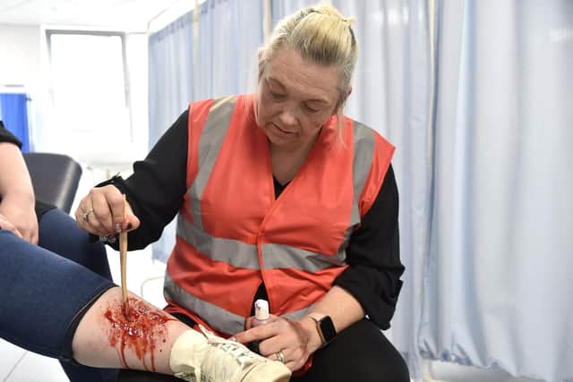 Pictured is: Annmarie Ridgway, moulage manager who lead the makeup team.

Picture: Sarah Standing