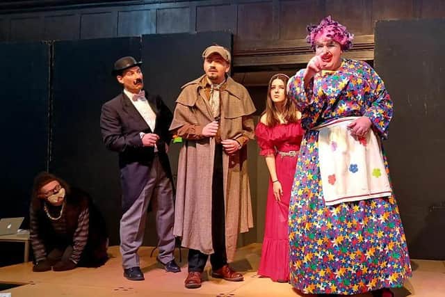 The Ven Bob White in character as the pantomime dame at a previous performance