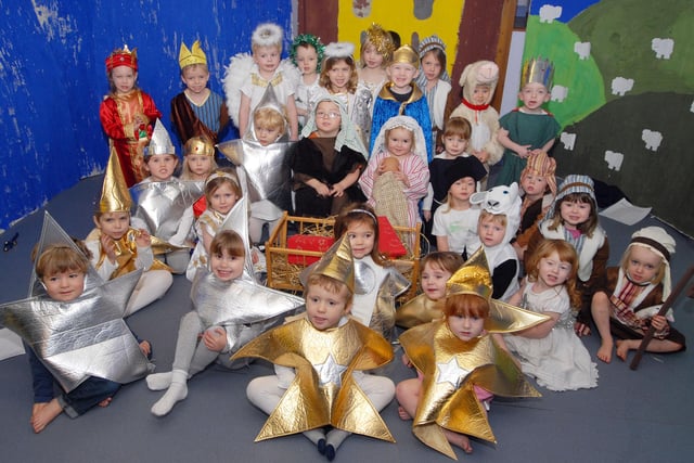 Youngsters from the White Post Day Nursery pictured after their Nativity performance
