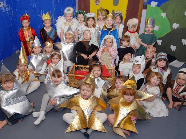 Youngsters from the White Post Day Nursery pictured after their Nativity performance