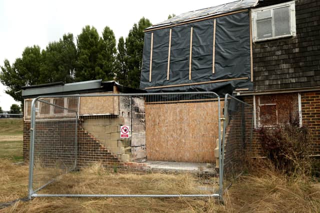The King George V playing fields pavilion after the fire Picture: Chris Moorhouse