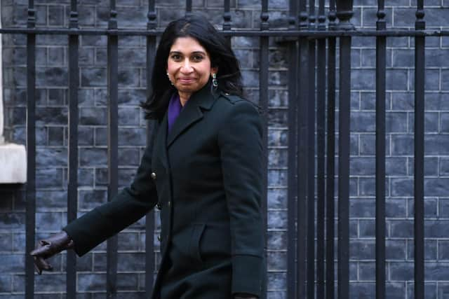 Suella Braverman arriving in Downing Street, London on February 13, 2020. Photo: Stefan Rousseau/PA Wire