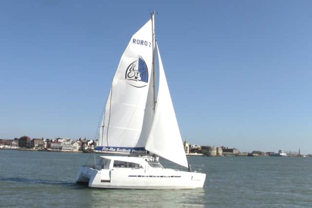One of the Disabled Sailors Association's specially adapted vessels pictured at sea.