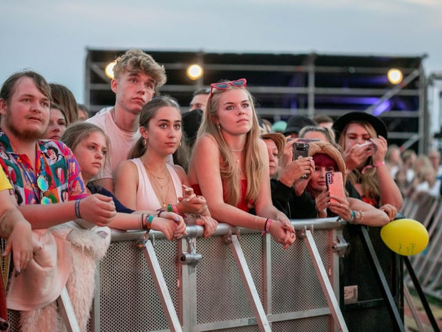 Fans watching Suede on Sunday