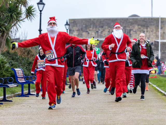 The Santa Fun Run at Southsea Castle