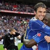 Niko Kranjcar, pictured celebrating with Papa Bouba Diop, credits winning the FA Cup with Pompey in May 2008 as the best moment of his club career. Picture: Joe Pepler