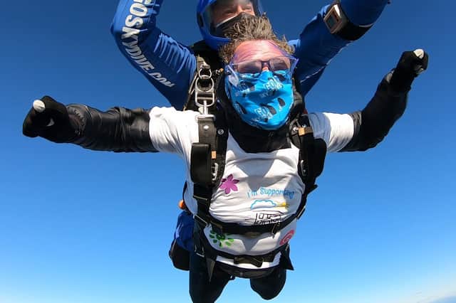 Norman Terrill took on a skyathlon for Naomi House hospice where he ran 15k, cycled 30k and then did a skydive.