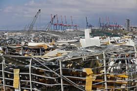 A picture shows the destruction at Beirut's port on August 10, 2020 following a huge chemical explosion that devastated large parts of the Lebanese capital. (Photo by JOSEPH EID / AFP) (Photo by JOSEPH EID/AFP via Getty Images)