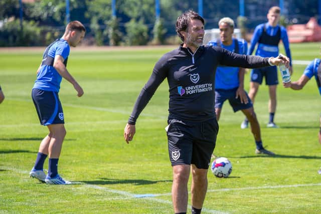 Danny Cowley has detailed why he feels the intensity of Pompey's training is not contributing to injuries. Picture: Habibur Rahman