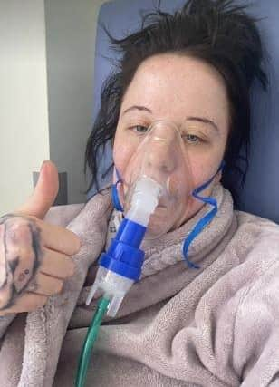 Kirsty Hext, of West Leigh, who suffered a bad reaction to her Covid jab and was placed in an induced coma