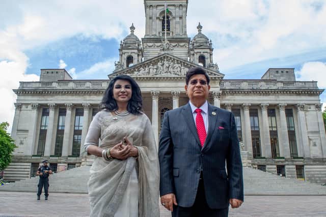 Professor Dr. A. K. Abdul Momen, Foreign Minister of Bangladesh is visiting Portsmouth on Wednesday 29th June 2022 Pictured: Bangladesh High Comissioner, Saida Muna Tasneem and Abdul Momen, Foreign Minister of Bangladesh at Portsmouth Guildhall, Portsmouth. Picture: Habibur Rahman