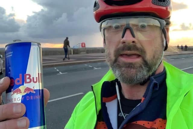 Andy Connelly rode over 250 miles along Southsea seafront if around 19 hours as part of the Redbull Timelapse event