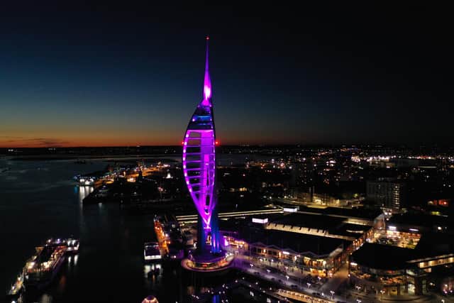 The Spinnaker Tower will lit up purple Picture: Mark Cox. Instagra: @markcox_sonya7ii