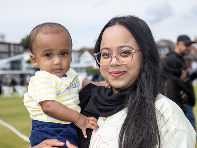 Portsmouths Bangladesh community came together for its Mela at Portsmouth Cricket Club on Sunday, celebrating Bangladesh culture and food.
Pictured - The Sultana family with baby Yafi, 8 months
Photos by Alex Shute