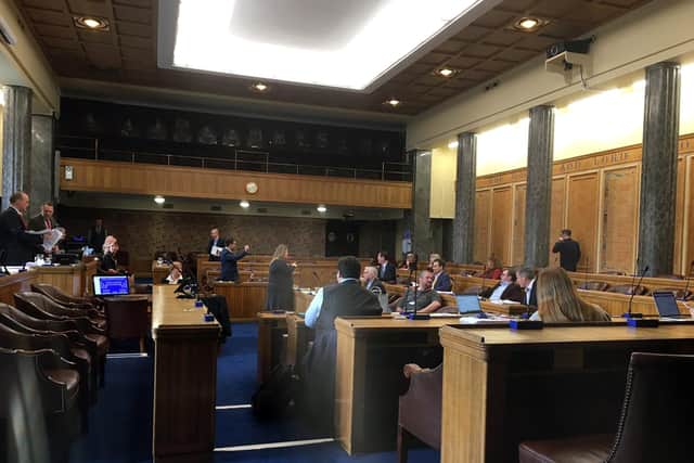 The last Portsmouth council meeting held in the chamber before meetings became virtual