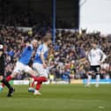 Michael Jacobs celebrates his goal today.