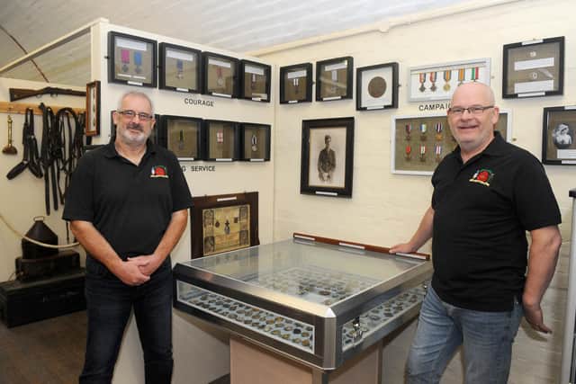 The Pompey Pals Charity & Museum at Fort Widley, Portsmouth. Chris Pennycook, operations manager and co-founder and Gareth Lewis, chairman of The Pompey Pals.

Picture: Sarah Standing (080920-3588)