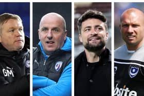 Pompey boss contenders, from left, Grant McCann, Paul Cook, Russell Martin, Ian Foster and Liam Manning.
