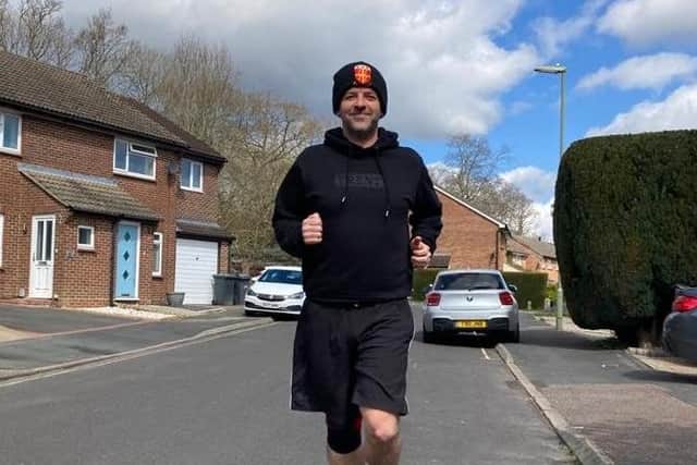 Dan Bishop is chipping away at his 100km running distance target for charity