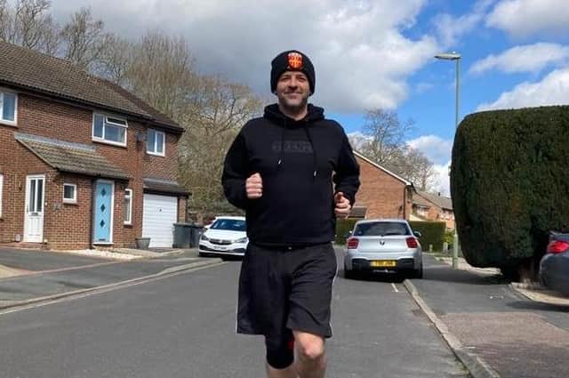 Dan Bishop is chipping away at his 100km running distance target for charity