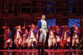 Marley Fenton as Alexander Hamilton and Company. Photo by Danny Kaan