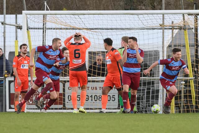 Hamworthy go 3-0 up at Portchester. Picture: Keith Woodland