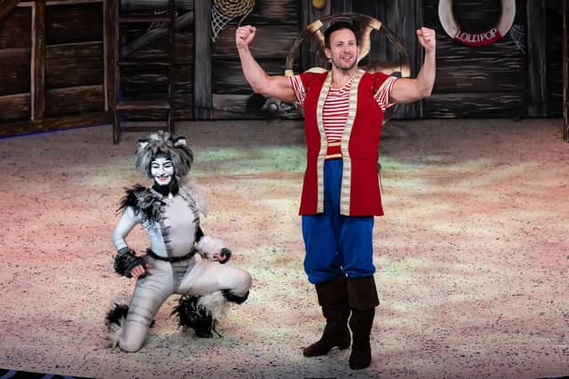 Sean Smith as Dick Whittington and Billie-Leigh Roberts as Cat. Picture by Andrew Searle