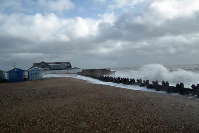 The sea defences at West Beach, Hayling Island, set to be taken up after being battered during Storm Dennis. Picture: Dave Parham/Save Our Island