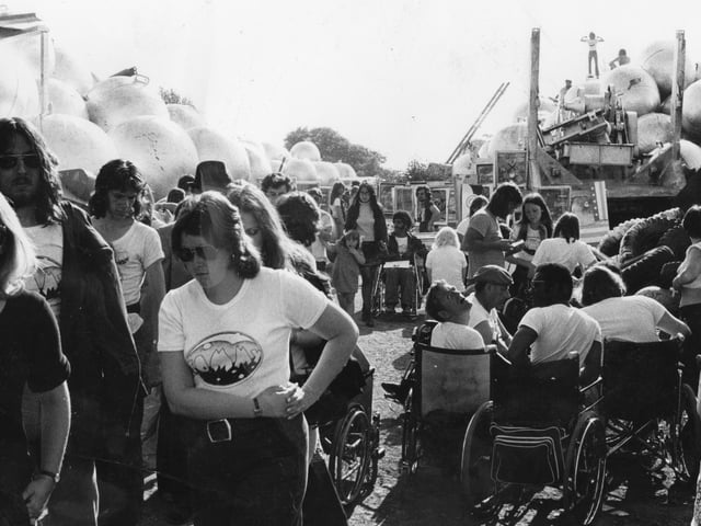 Filming extras for the 1975 film Tommy at Pounds Scrapyard