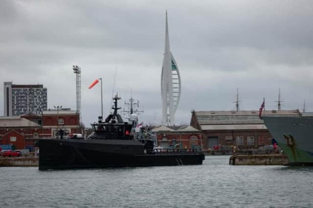 Patrick Blackett left Portsmouth Naval Base to undergo sea acceptance trials