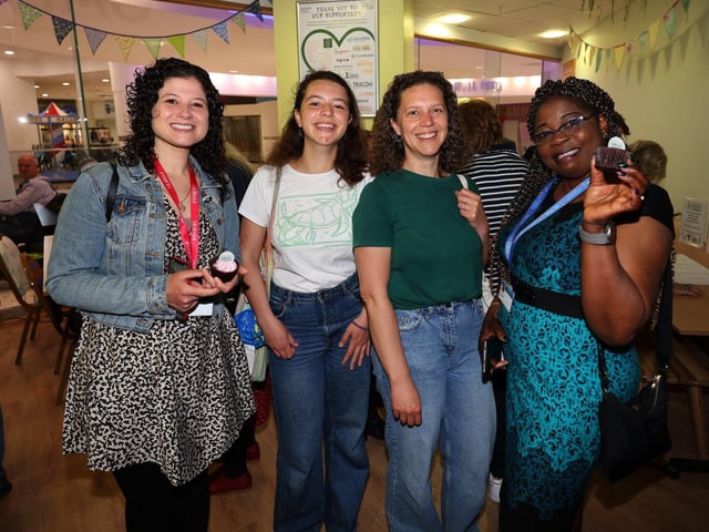 Portsmouth's first 'library of things' will open in the Cascades Shopping Centre this weekend (May 13). Run by the repair cafe, the facility will allow people to borrow tools and appliances rather than owning them.

Pictured is (L-R) Charlotte Gerada, Eve Mellor, Laura Mellor and Yinka Adeniran.

Saturday 13th May 2023.
Picture: Sam Stephenson.