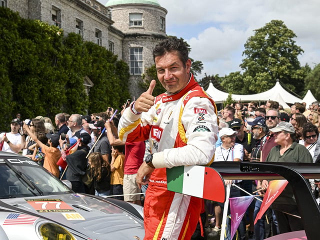 A driver at the celebration of 75 years of Porsche at the Goodwood Festival of Speed at Goodwood House in West Sussex. Picture date: Thursday June 13, 2023. PA Photo. This year, the event celebrates its 30th anniversary and takes place from June 13-16.
John Nguyen/PA Wire.