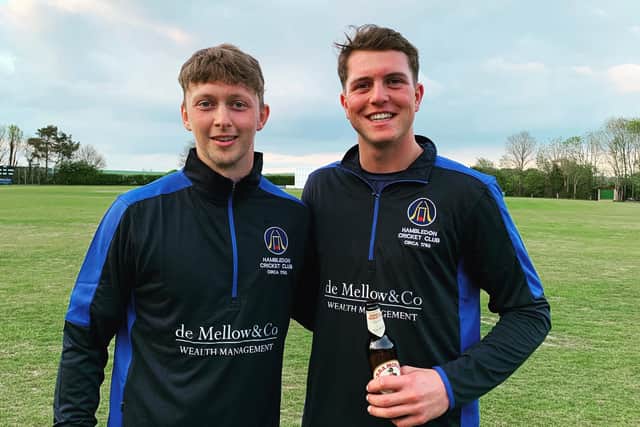 Hambledon's Matt Le Villiers, right, with his skipper Spencer Le Clercq