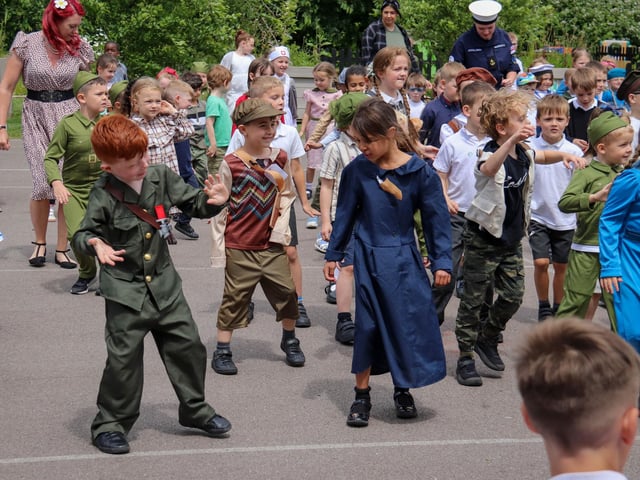 Highbury Primary School, Portsmouth celebrates D-Day on Friday 7th June 2024Picture: Habibur Rahman