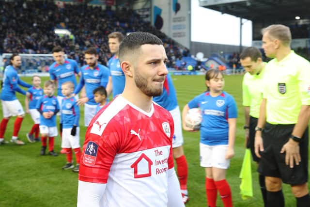 Conor Chaplin before Barnsley's FA Cup game against Pompey at Fratton Park in January 2020