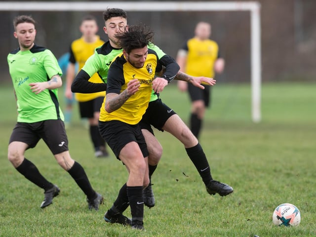 Bedhampton Village A (green) v Fratton Trades Reserves. Picture by Keith Woodland