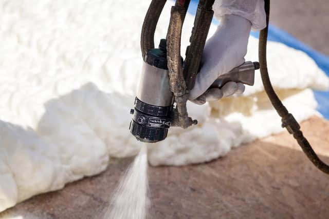 Spray foam roof insulation.