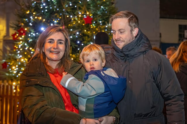 Charlotte, William and James, 2, at the Emsworth Christmas lights switch on.  Photos by Alex Shute