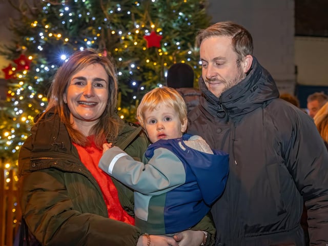 Charlotte, William and James, 2, at the Emsworth Christmas lights switch on. Photos by Alex Shute