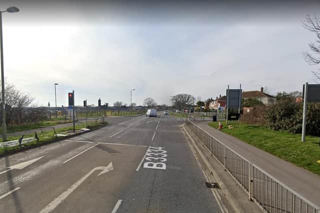 Police were called at 11am to reports that a car had collided with a pedestrian who was crossing over the pedestrian crossing on the B334, Gosport Road near to the junction with Marks Road
