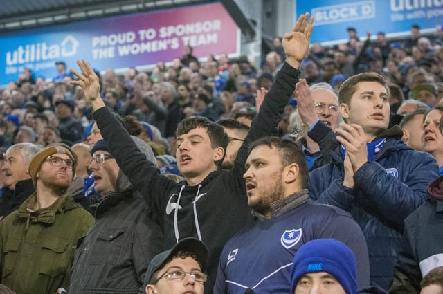 Pompey fans inside Fratton Park. Picture: Habibur Rahman