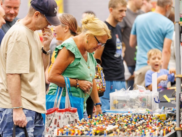 Visitors of all ages take part in the brick-building fun.  Picture:Marcin Jedrysiak