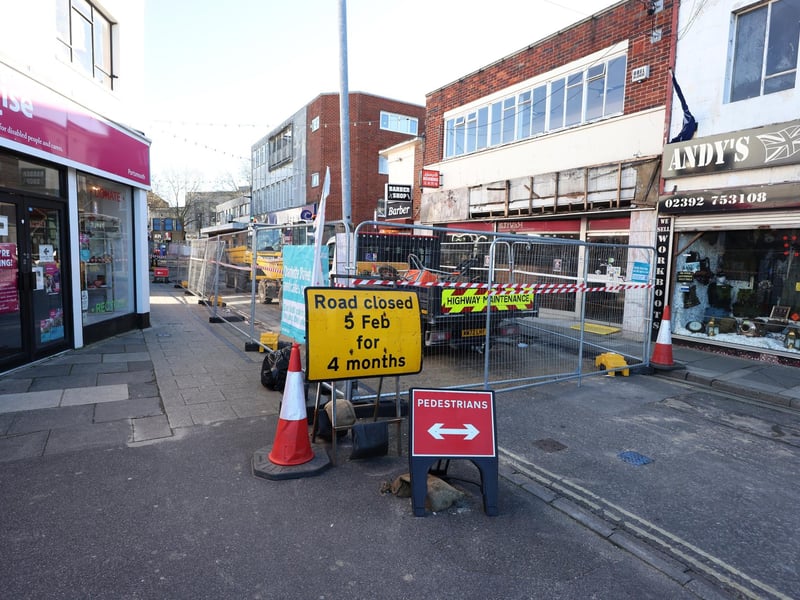 Improvement works going on in Commercial Road (the end outside Subway) and at the end of Charlotte Street in Portsmouth, Hampshire.
Monday 12th February 2024.
Picture: Sam Stephenson.