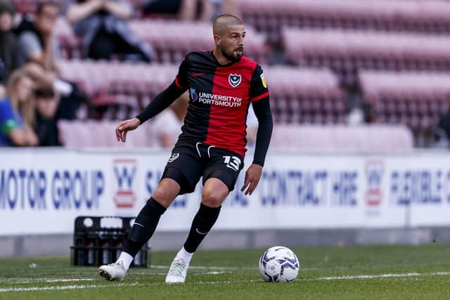 Kieron Freeman continues to line up in a back three for Pompey: Picture: Daniel Chesterton/PinPep