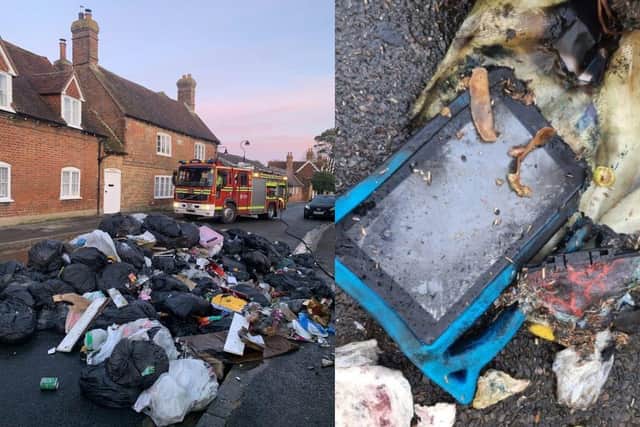 Hampshire and Isle of Wight Fire and Rescue Service had to attend two different fires this morning, both of which were caused by batteries incorrectly disposed of.