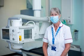 Morag Baldwin is finally retiring after 46 years with the NHS as a Radiographer and 44 years at QA in Portsmouth.

Pictured: Morag Baldwin at QA Hospital on Friday 29th April 2022

Picture: Habibur Rahman