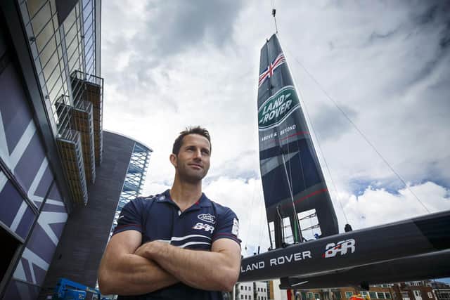 Sir Ben Ainslie at the Portsmouth-based Land Rover BAR HQ.