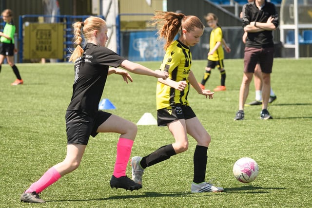 Girls' football action from the Havant & Waterlooville Summer Tournament. Picture: Keith Woodland (030621-61)